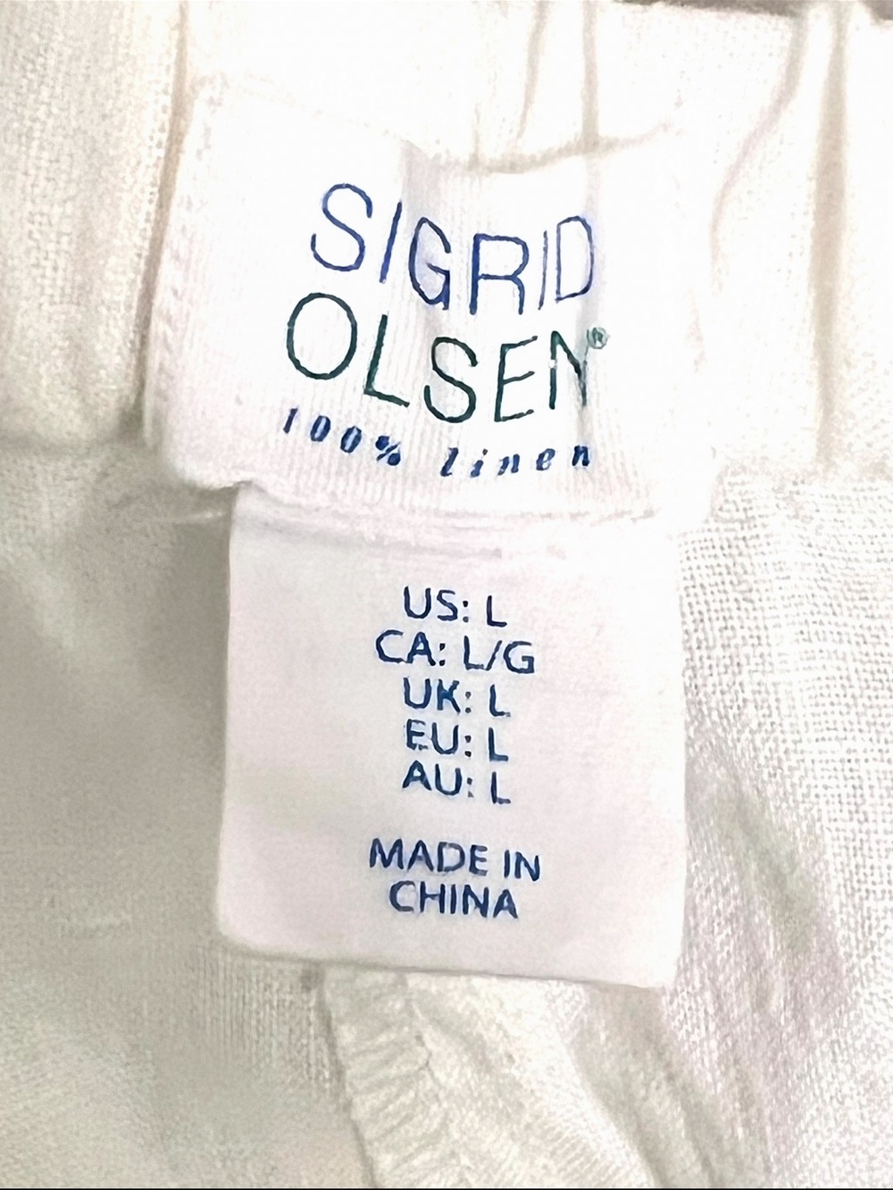 Sigrid Olsen White Wide-Leg Smocked-Waist Pants - Picture 11 of 12